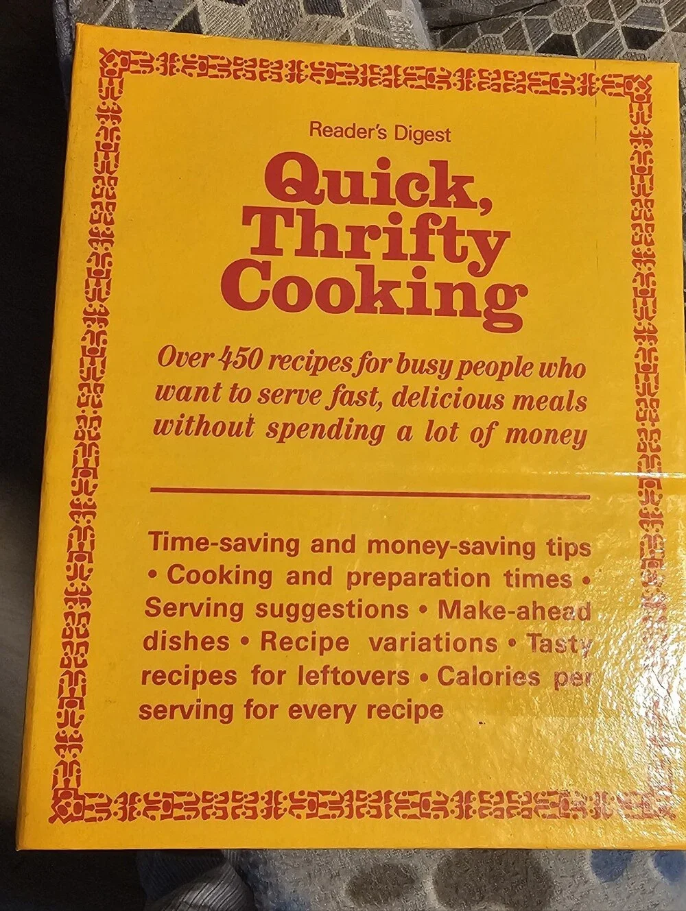 Reader's Digest Quick, Thrifty Cooking 1985 Hardcover Cook Book